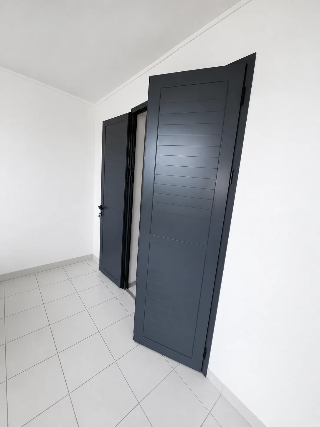 Porte d'entrée aluminium coloris anthracite